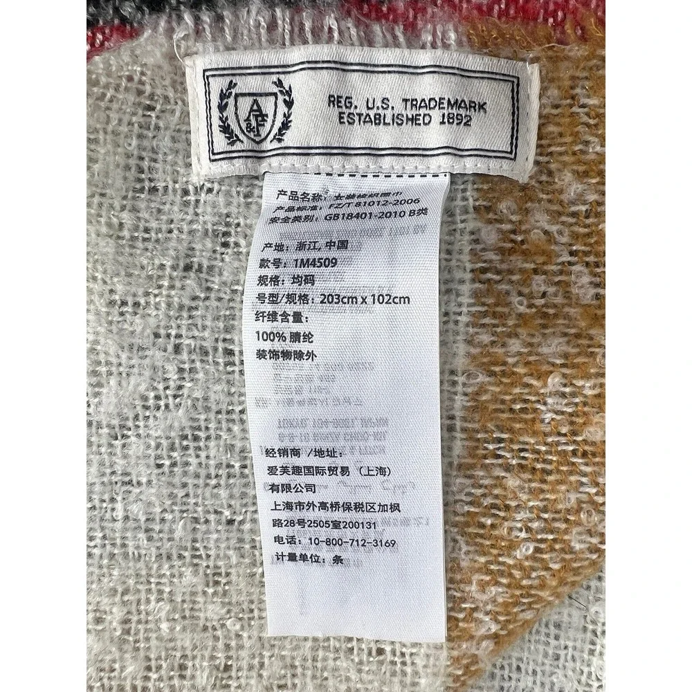 Abercrombie Plaid Poncho Womens Woven Fringe Cozy Boho‎ Cottagecore Wrap